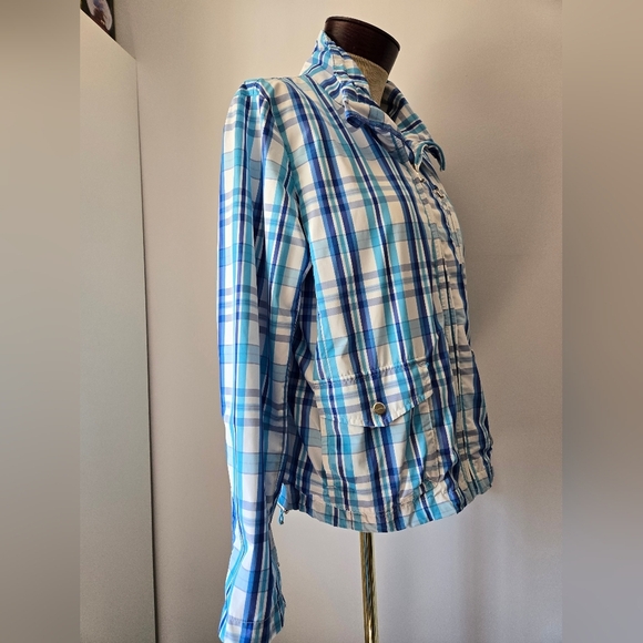 RALPH LAUREN- L-RL Active Blue and White Plaid Windbreaker Jacket. Size Large - Picture 7 of 16